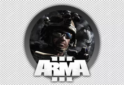 Tactical military soldier with ARMA III video game logo and combat gear image