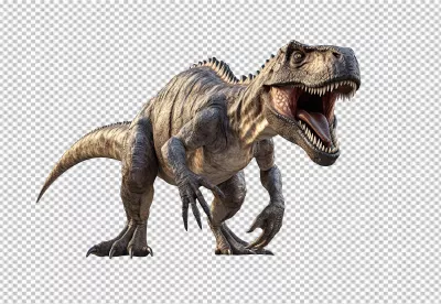 Powerful Roaring Dinosaur T-Rex Prehistoric Predator Digital Art image