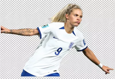 Focused England Women's Football Player in Action During an International Match image