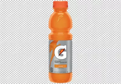Gatorade Orange Thirst Quencher juice Bottle Electrolyte Sports Drink on Transparent Background image