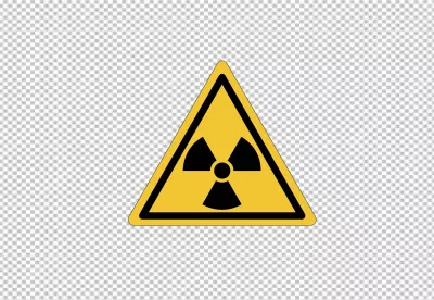 Radiation Hazard Warning Symbol on Black Background