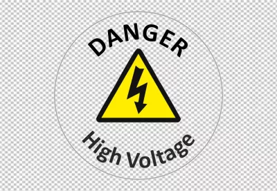 Danger High Voltage Warning Sign with Lightning Bolt Symbol