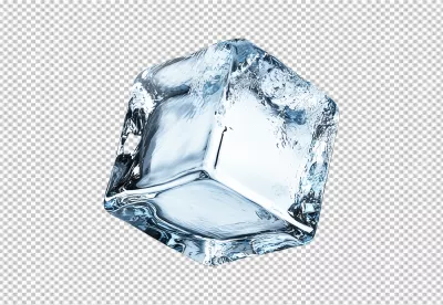 Crystal Clear Ice Cube PNG Cutout for Refreshing Drinks and Cool Summer Designs image