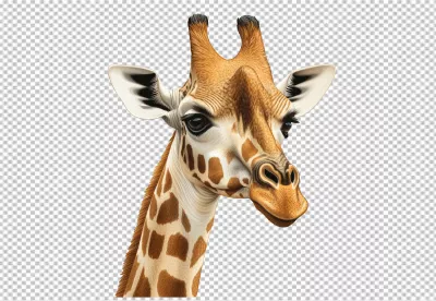 Detailed Giraffe Head Illustration for Wildlife Education and Animal Projects image