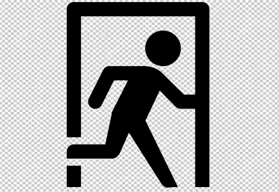 Exit Sign or a man exit from room