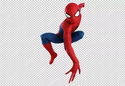 Dynamic Spider-Man in Iconic Red and Blue Suit Ready to Leap image