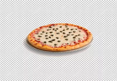 Freshly Baked Italian Pizza with Golden Crust, Mozzarella Cheese and Savory Capers image