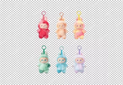 Vibrant Fluffy Bunny Monster Keychains Collection for Play and Display image