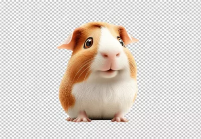 Adorable Fluffy Guinea Pig Smiling Playfully for Cute Pet Designs image