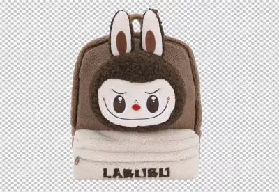 Cute Labubu Plush Backpack with Bunny Ears and Playful Monster Face Design image