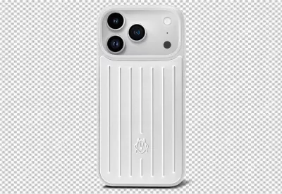Premium White iPhone 15 Pro Max in a Ribbed Protective Case with Triple Camera image