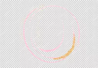 Elegant Pink Watercolor Circle with Gold Glitter Texture on White Background image