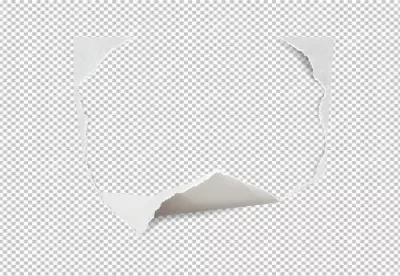 Realistic Ripped White Paper Edge with Curled Corner and Blank Center image