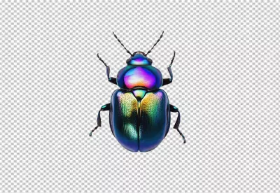 Vibrant Iridescent Jewel Beetle PNG for Creative Projects image