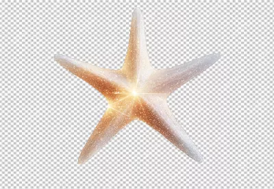 Elegant Golden Glitter Starfish with Sparkle Effect for Festive Design and Marine Themes image