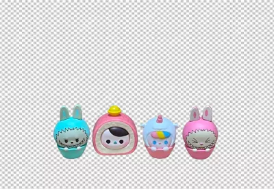Colorful Stylized Collectible Toy Figures with Unique Monster and Animal Designs image