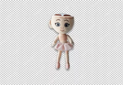 Charming plush ballerina doll with unique teacup head design and pink tutu image