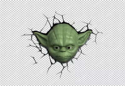 Yoda Cracking Through Surface PNG