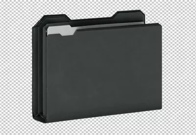 Professional Black File Folder with Documents Isolated for Office Organization and Management image