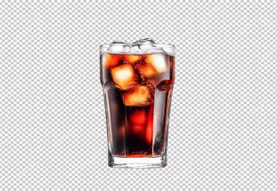 Refreshing Glass of Cola with Sparkling Ice Cubes for a Cool Drink image