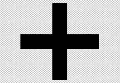 Geometric Cross Shape Icon on Black Background
