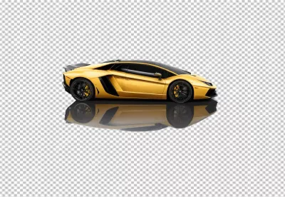 Sleek Gold Lamborghini Aventador Supercar Isolated on Pristine White Background image