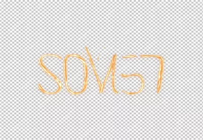 Abstract Luminous Text 'SOMETHING' with Fiery Glow and Energy Effect Digital Art image