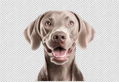 Happy Weimaraner Dog Smiling Close-up Headshot for Pet Enthusiasts image