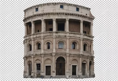 Iconic Roman Colosseum Amphitheater Isolated on Transparent Background image