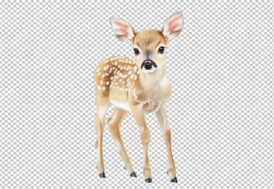 Cute Fawn Standing Illustrative Digital Art PNG for Wildlife Designs image