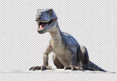 Dynamic Dinosaur Roaring Fiercely | Prehistoric Predator PNG Image image