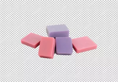 Colorful Pastel Square Soaps and Wax Melts on Clean White Background image