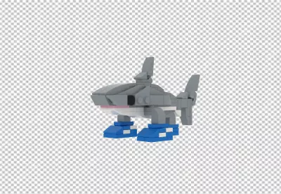 Lego Brick Built Shark Figure Creative Toy Playful Design image