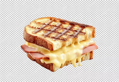 Delicious Grilled Ham and Cheese Sandwich Melted Cheese Food Photography Comfort Meal image