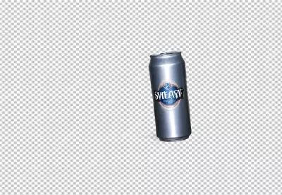 Isolated Silver Aluminum Can of Svíepli Beverage with Distinctive Blue Label image