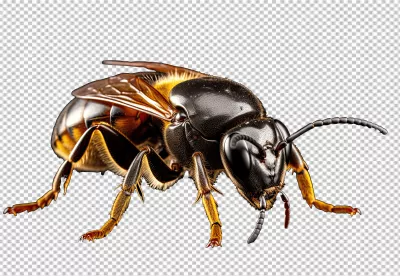 Detailed Sweat Bee Macro PNG Image for Nature and Wildlife Designs image