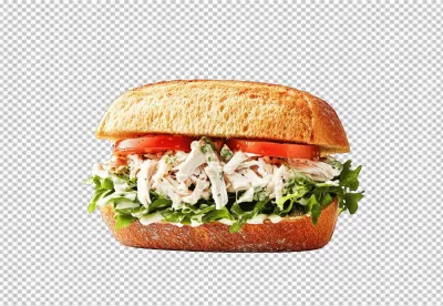 Delicious Chicken Sub Sandwich with Fresh Lettuce and Tomatoes image