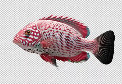 Vibrant Red Spotted Fish PNG for Aquatic Design and Marine Life Projects image