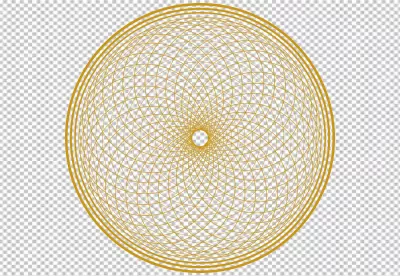 Intricate Golden Geometric Circle Pattern on Black Background, Abstract Mandala Design image