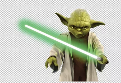 Jedi Master Yoda Wielding Green Lightsaber 3317