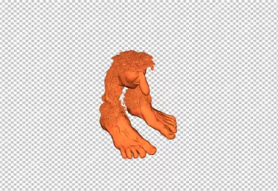 Whimsical Orange Furry Fantasy Troll Creature with Large Nose image