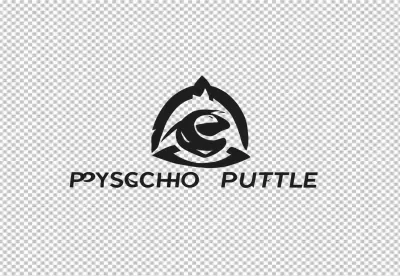 Modern Black & White Logo with Stylized Aquatic Creature and 'POYSGCHIO PUTTLE' Text image