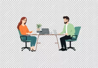 Professional Team Collaboration in a Modern Office Workspace Illustration image