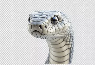 Detailed Grey Snake Head PNG for Design Projects and Wildlife Themes image