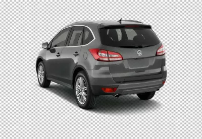 Sleek Modern Dark Gray SUV Crossover Vehicle Isolated on Transparent Background Rear View image