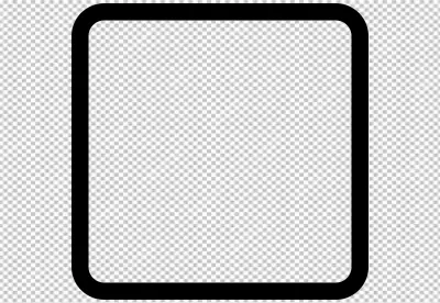 Abstract black square with rounded corners and white border