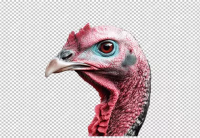 Detailed Turkey Head Profile Close-Up with Vibrant Facial Features image