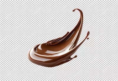 Delicious Liquid Chocolate Splash Swirl Dynamic Movement Creamy Brown Dessert Element image