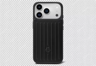 Sleek Black Smartphone Protective Case with Triple Camera System image