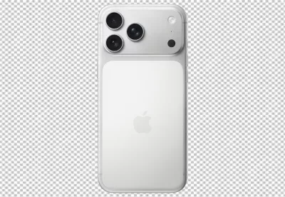 Modern White Smartphone with Triple Camera System and Iconic Logo image